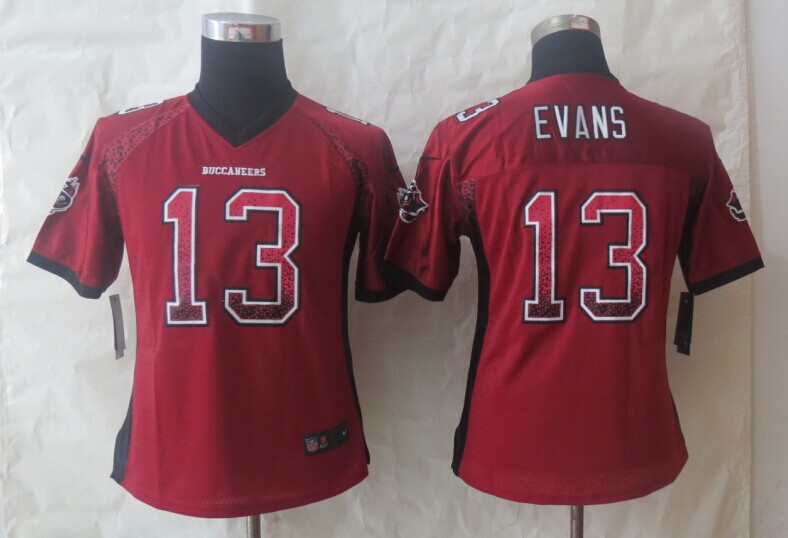 Women 2013 New Nike Tampa Bay Buccaneers 13 Evans Drift Fashion Red Elite Jerseys