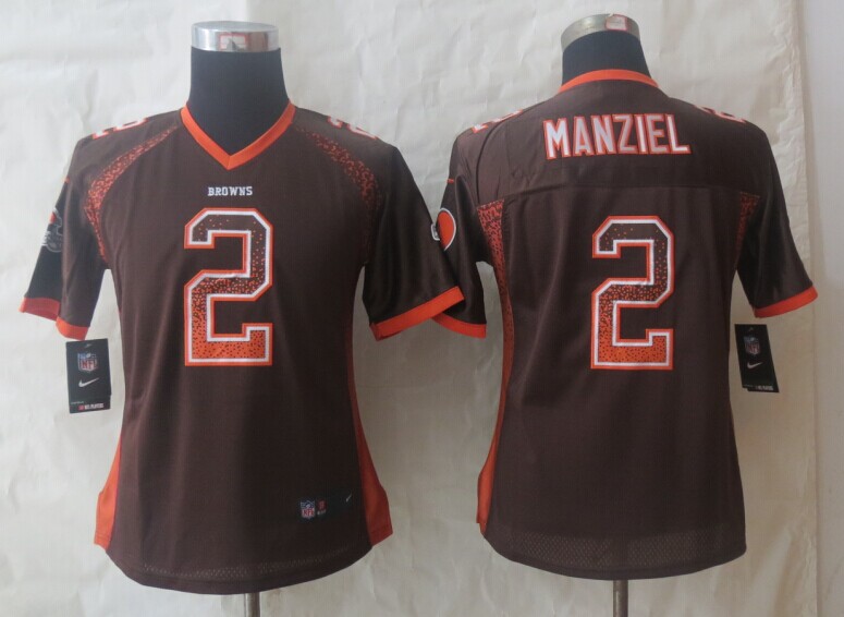 Women 2014 New Nike Cleveland Browns 2 Manziel Drift Fashion Brown Elite Jerseys