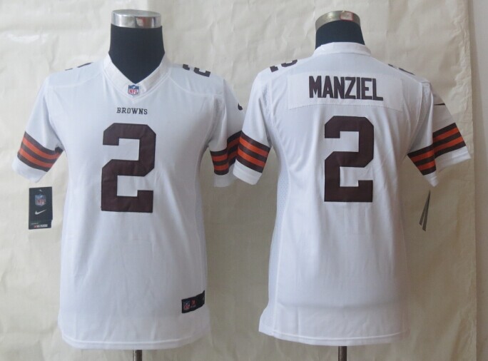 Youth Nike Cleveland Browns 2 Manziel White Limited Jerseys