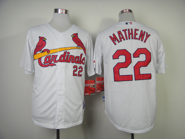 MLB St. Louis Cardinals #22 Matheny White Jersey