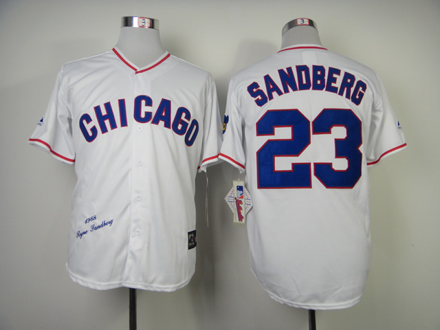 MLB Chicago Cubs #23 Sandberg White 1968 Throwback Jersey