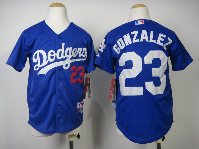 MLB Los Angeles Dodgers #23 Gonzalez Youth Jersey Blue