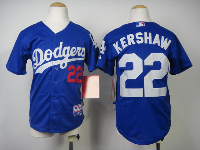 MLB Los Angeles Dodgers #22 Kershaw Youth Jersey Blue