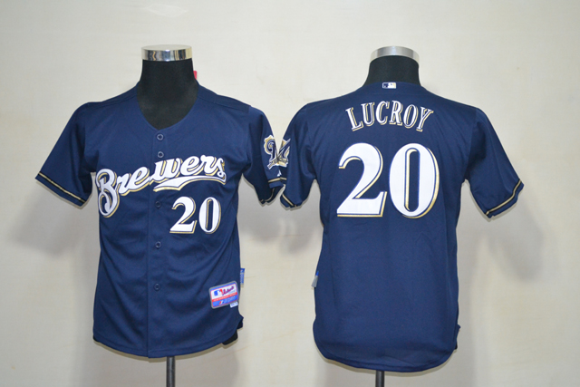 MLB Milwaukee Brewers #20 Lucroy Kids Jersey Blue