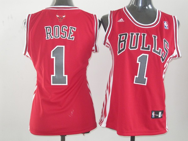 NBA Chicago Bulls #1 Rose Women Red Jersey