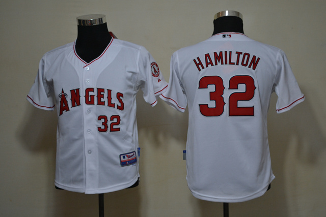 MLB Los Angeles Angels #32 Hamilton White Youth Jersey