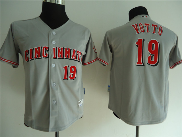 MLB Cincinnati REDS #19 Votto Grey Kids MLB Jersey