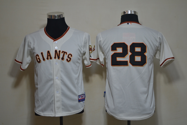 MLB San Francisco giants #28 Kids Jersey Cream