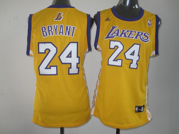 NBA Los Angeles Lakers #24 Bryant Yellow Women Jersey