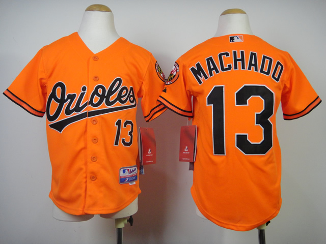 MLB Baltimore Orioles #13 Machado Youth Orange Jersey