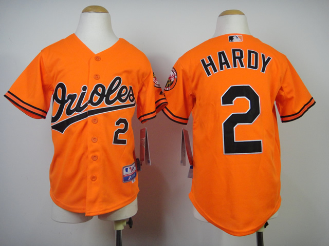 MLB Baltimore Orioles #2 Hardy Youth Orange Jersey