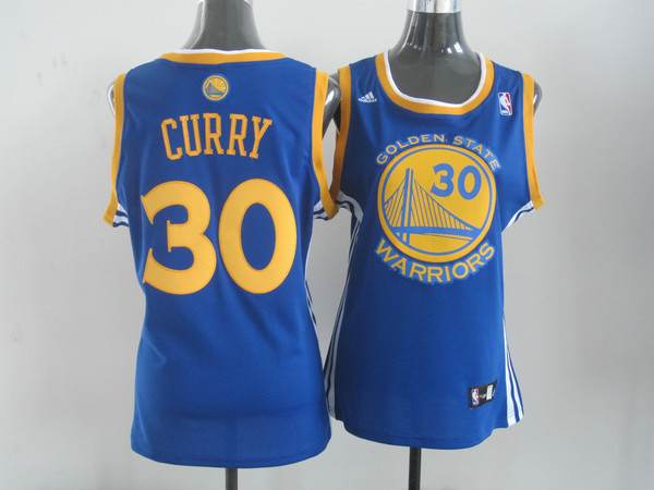 NBA Golden State Warriors #30 Curry Blue Women Jersey