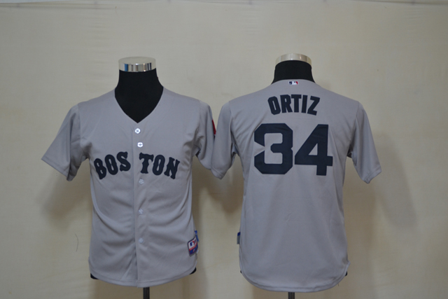 MLB Boston red sox #34 Kids Jersey Grey