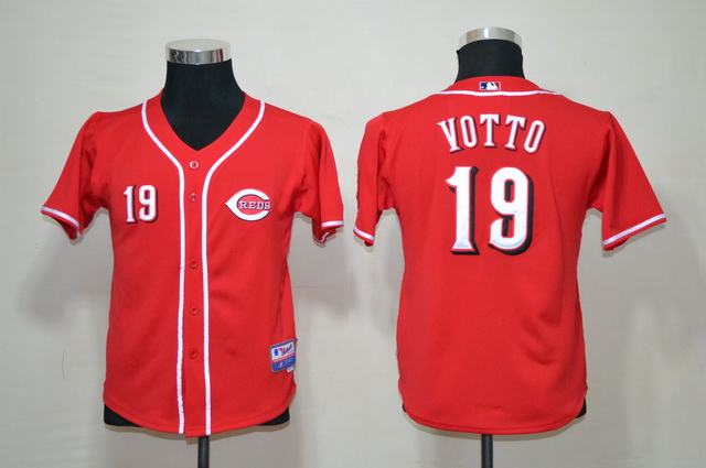 MLB Cincinnati REDS #19 Votto Red Kids MLB Jersey