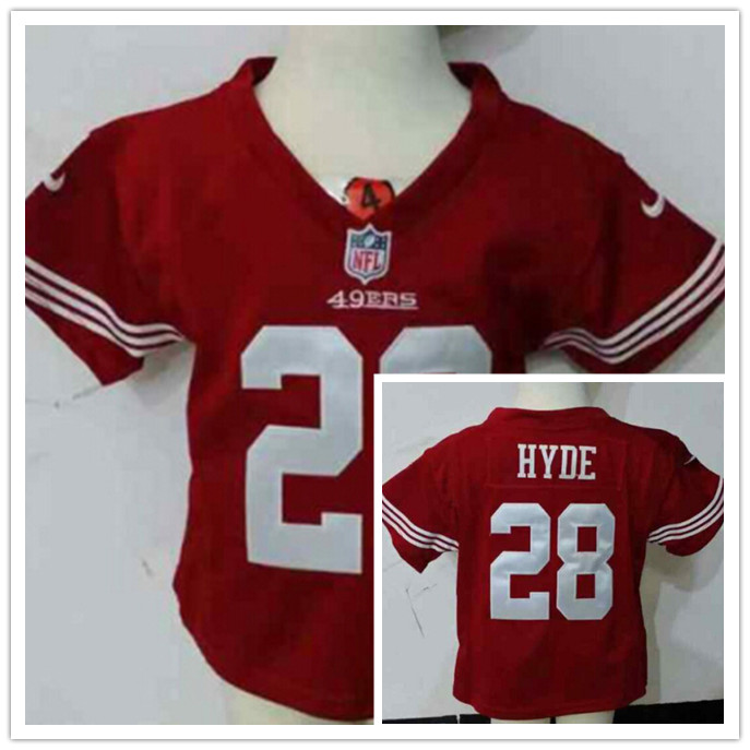 Nike San Francisco 49ers #28 Hyde Red Youth Jersey 2-5T