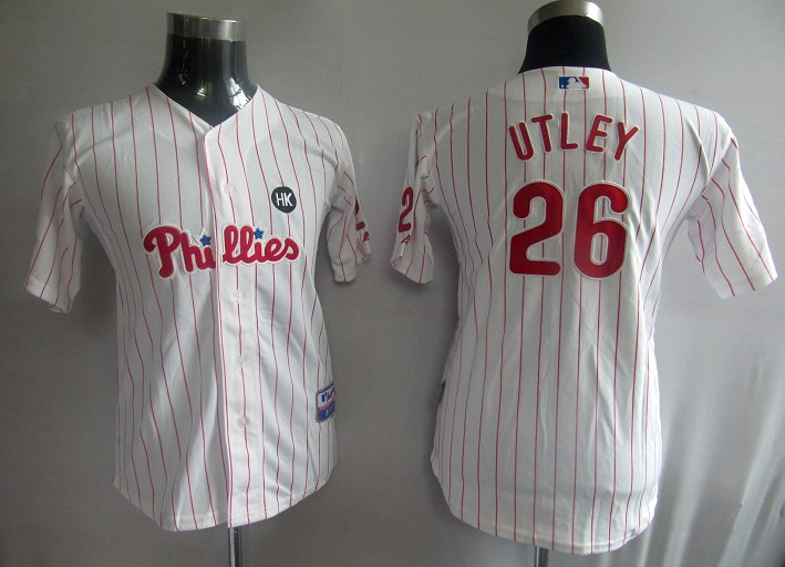 MLB Philadelphia Phillies #26 Utley White Youth Jersey