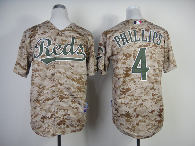 2014 MLB Cincinnati Reds Camo #4 Phillips Youth Jersey