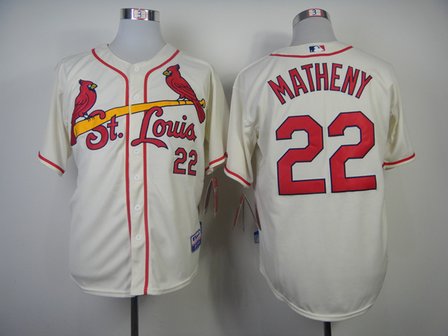 MLB St. Louis Cardinals #22 Matheny Cream Jersey