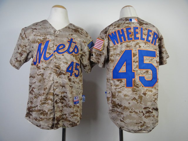 2014 MLB New York Mets #45 Wheeler Camo Youth Jersey