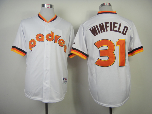 MLB San Diego Padres #31 Winfield White 1984 Throwback Jersey