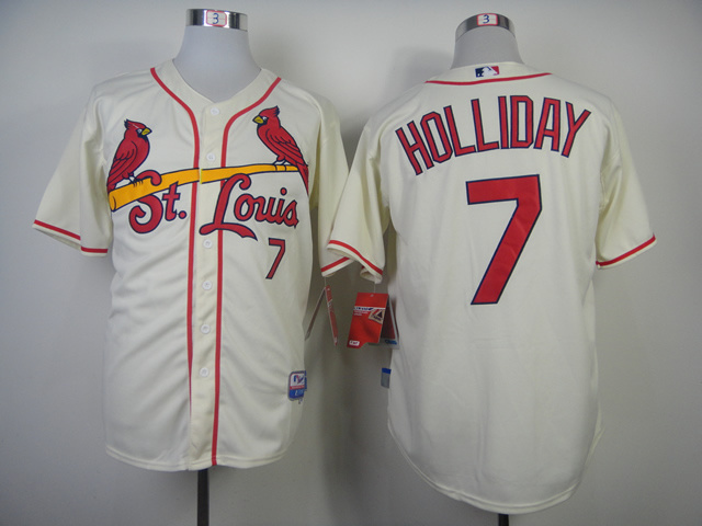 MLB St. Louis Cardinals #7 Holliday Cream Jersey