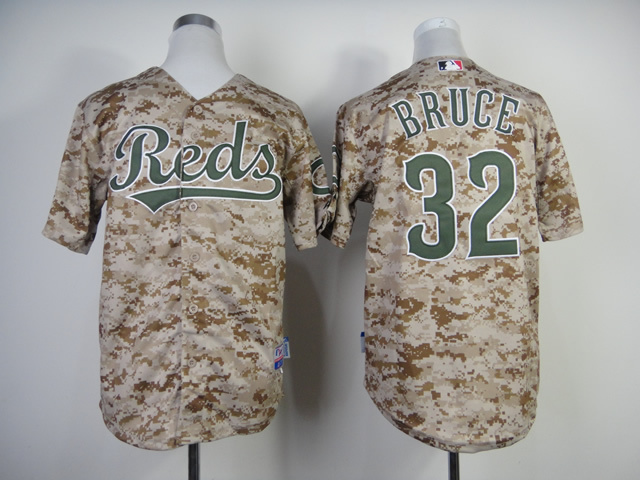 2014 MLB Cincinnati Reds Camo #32 Bruce Youth Jersey