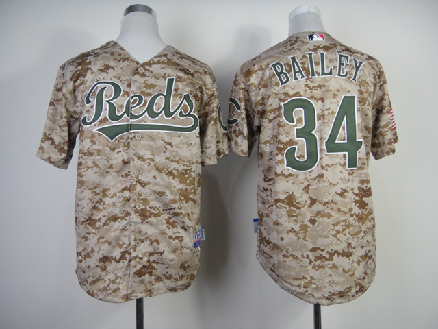 2014 MLB Cincinnati Reds Camo #34 Bailey Youth Jersey