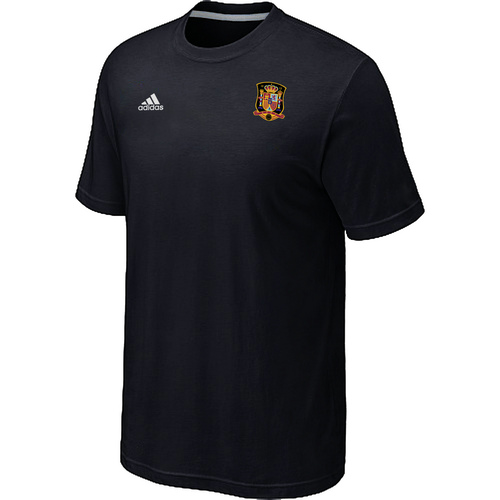 Black Adidas The World Cup Spain Soccer T-Shirt 