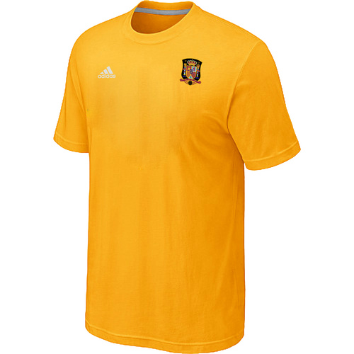 Yellow Adidas The World Cup Spain Soccer T-Shirt
