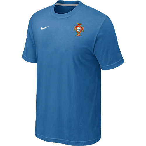 l Nike The World Cup Portugal Soccer T-Shirt ight Blue