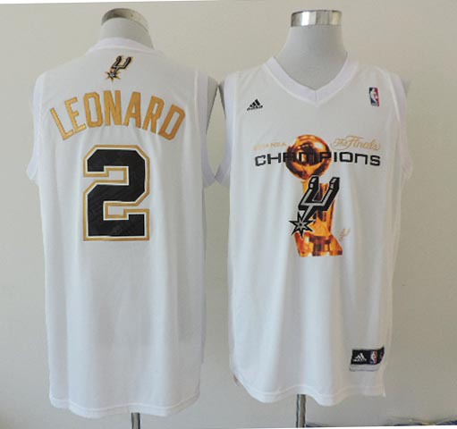 NBA San Antonio Spurs #2 Leonard 2014 Champion White Jersey