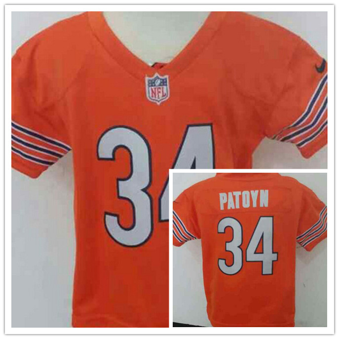 Nike Chicago Bears #34 Patoyn Orange Kids Jerseys 2-5T