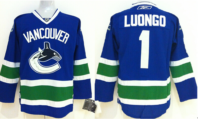 NHL Vancouver Canucks #1 Luongo Blue Jersey