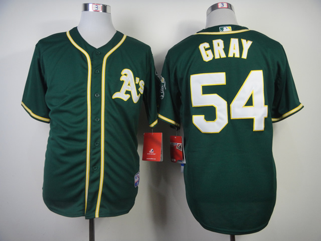 MLB Oakland Athletics #54 Gray Green Jersey