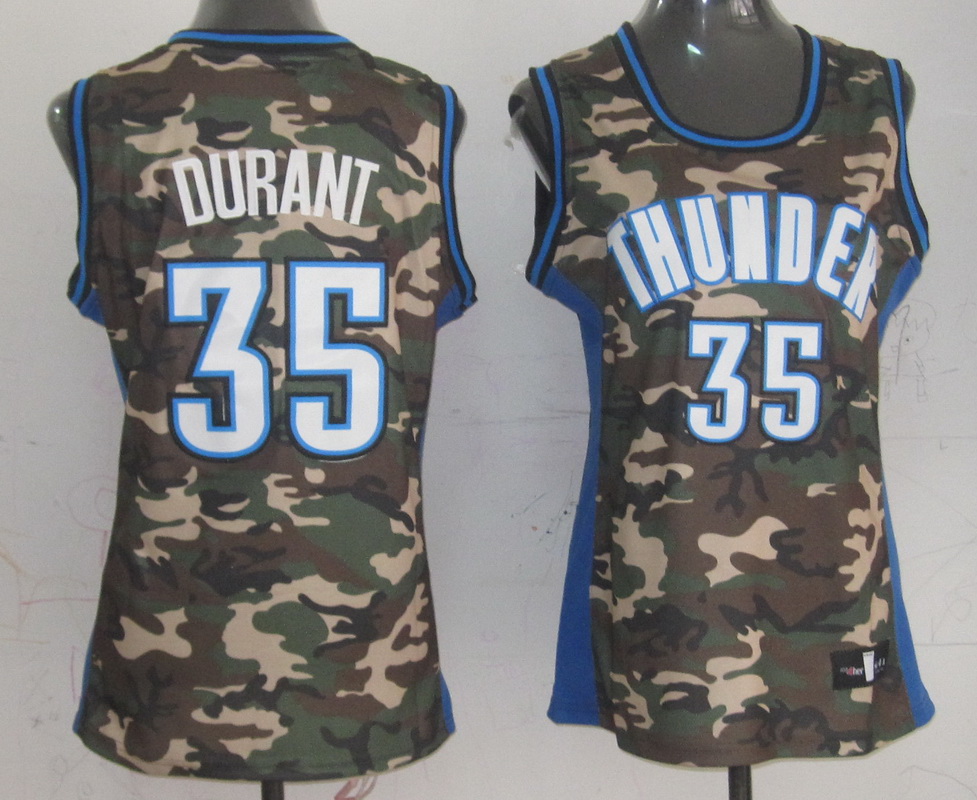 NBA Oklahoma City Thunder #35 Durant Camo Women Jersey