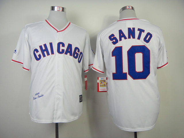 MLB Chicago cubs #10 Ron Santo 2014 White Jersey