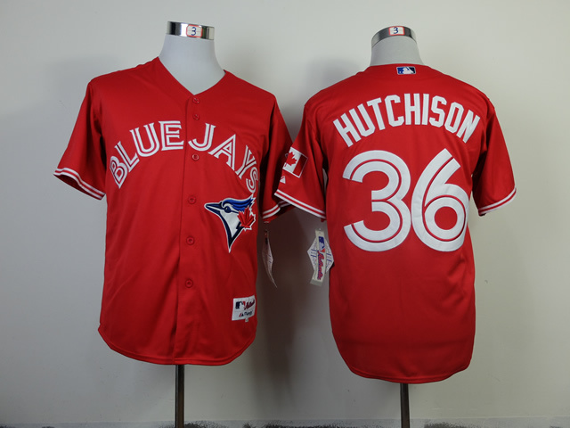 MLB Toronto BLUE JAYS #36 Hutchison Red Jersey