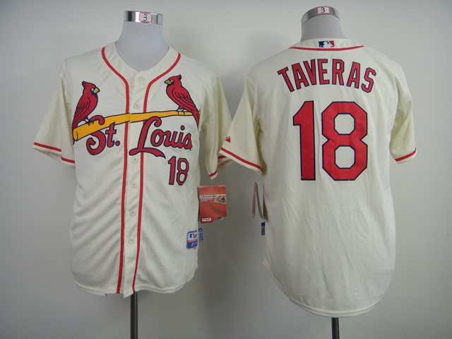 MLB St. Louis Cardinals #18 Taveras Cream Jersey