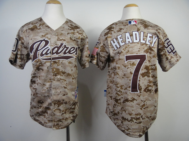 MLB San Diego Padres #7 Headley Camo Kids Jersey