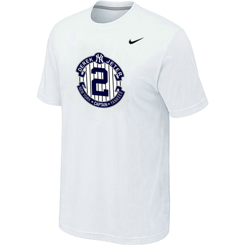 Nike Derek Jeter New York Yankees Official Final Season Commemorative Logo T-Shirt White