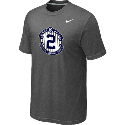 Nike Derek Jeter New York Yankees Official Final Season Commemorative Logo T-Shirt Dark Grey