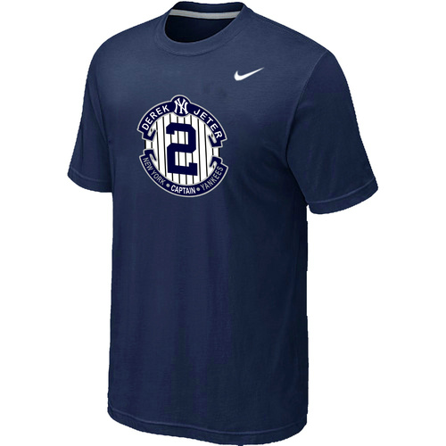 Nike Derek Jeter New York Yankees Official Final Season Commemorative Logo T-Shirt Dark blue