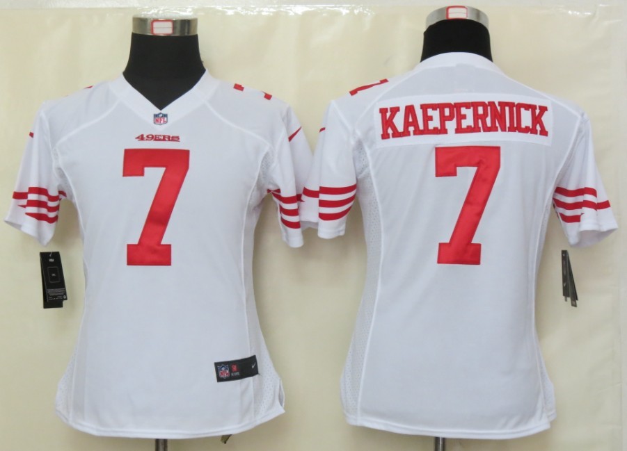 Womens Nike San Francisco 49ers 7 Kaepernick White Elite Jerseys