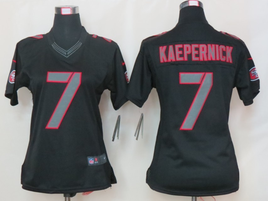 Womens Nike San Francisco 49ers 7 Colin Kaepernick Impact Limited Black Jerseys