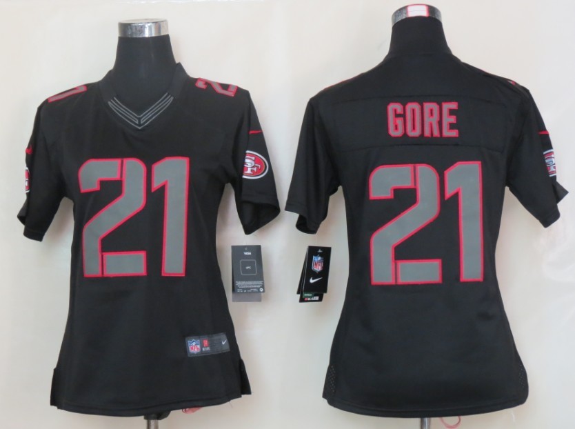 Womens Nike San Francisco 49ers 21 Gore Impact Limited Black Jerseys