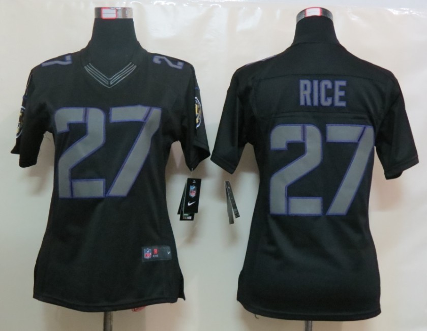 Womens Nike Baltimore Ravens 27 Rice Impact Limited Black Jerseys