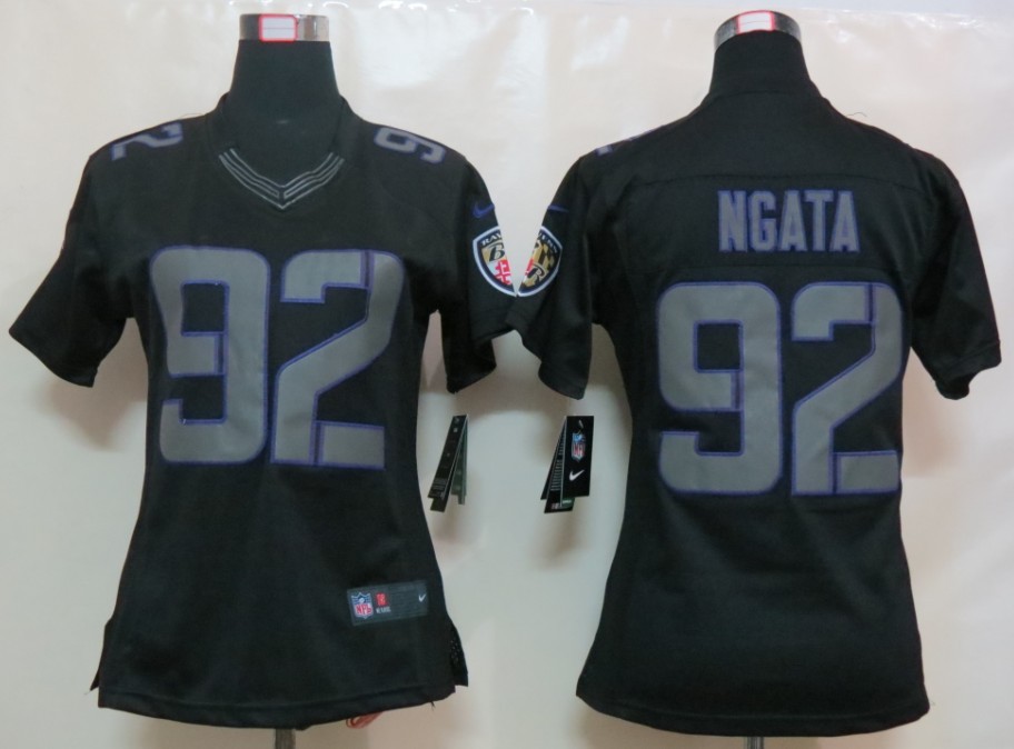 Womens Nike Baltimore Ravens 92 Ngata Impact Limited Black Jerseys