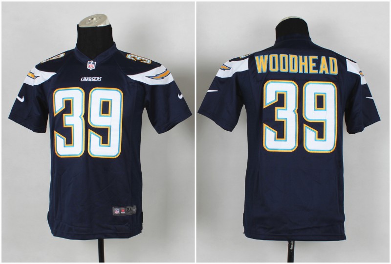 Nike San Diego chargers #39 Woodhead Blue Youth Jersey