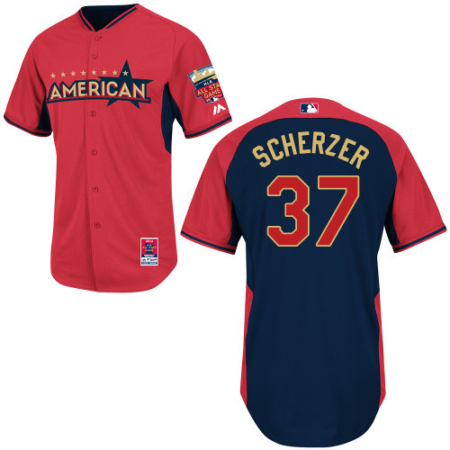 MLB Detroit Tigers #37 Scherzer 2014 All Star Jersey