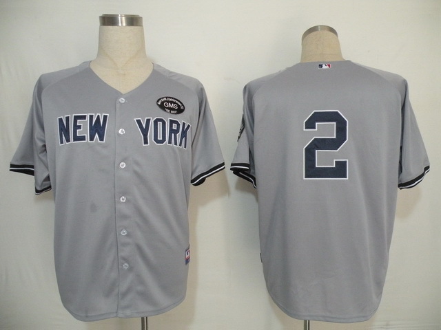 New York yankees MLB jersey Grey #2 Jeter Jersey GMS Patch